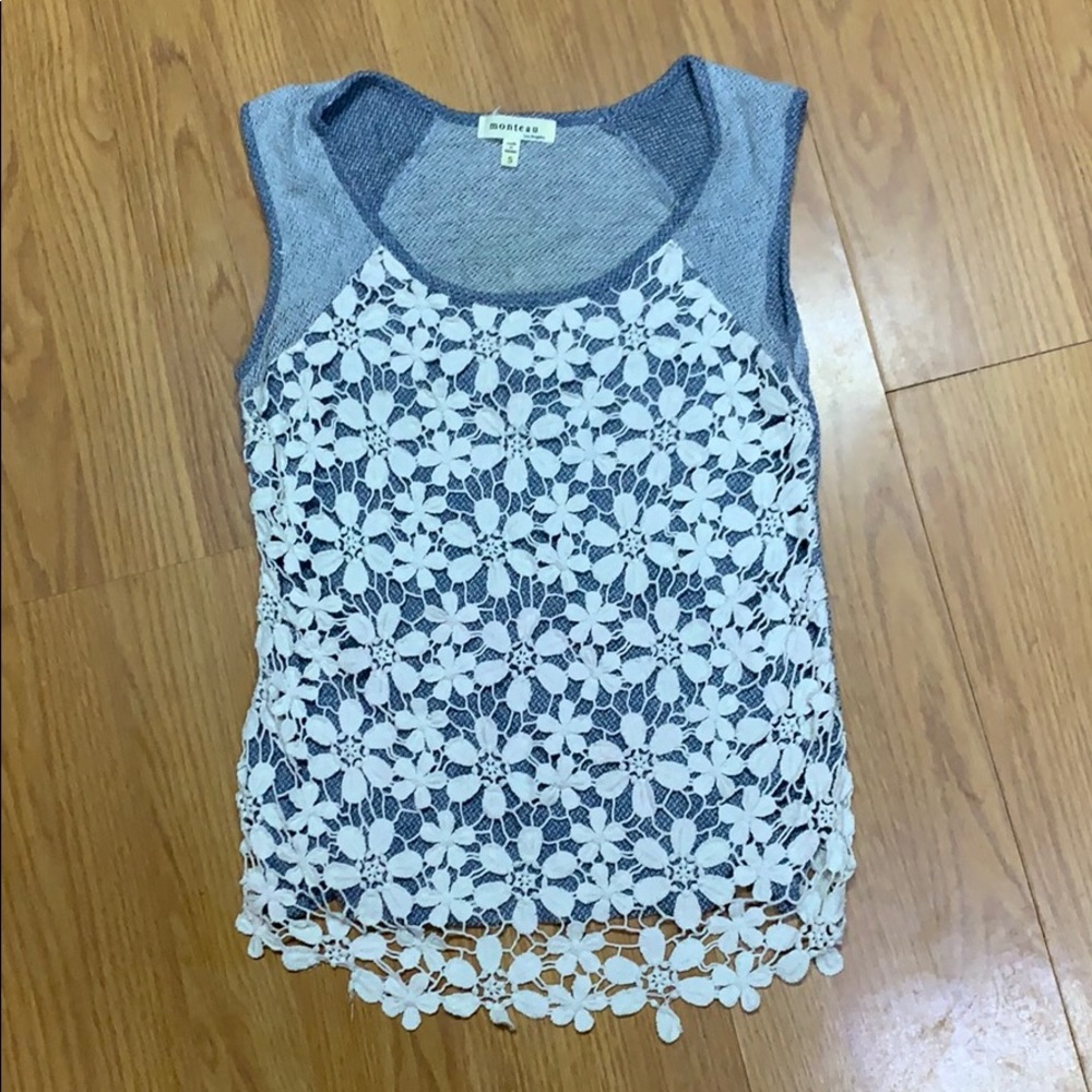 Blue and white Monteau Blouse